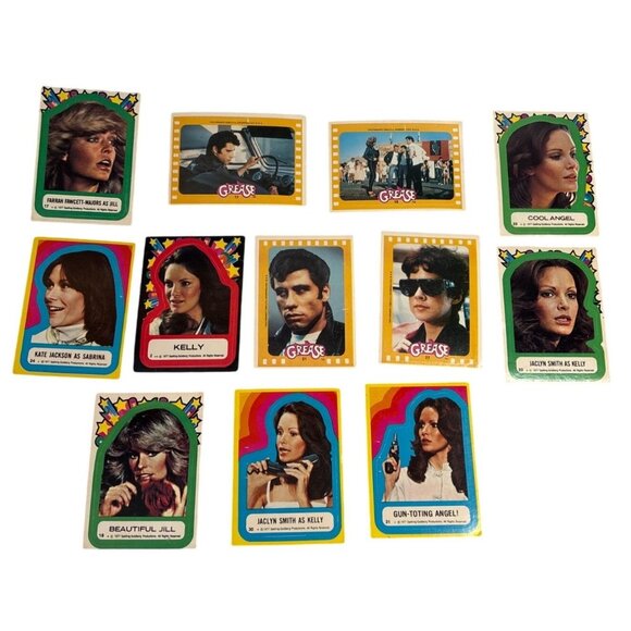 Vintage 1977 Charlies Angels & Grease Trading Card Sticker Set - Picture 1 of 7